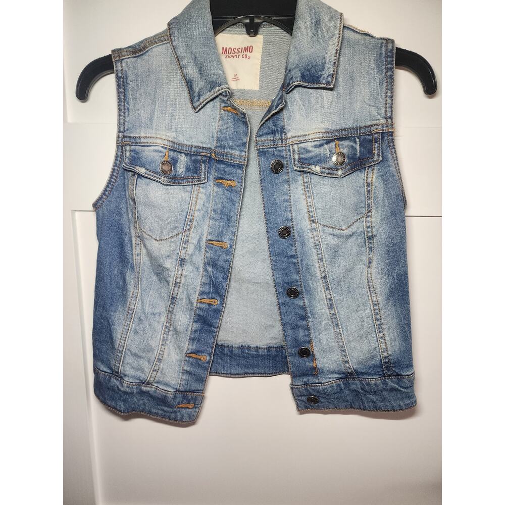 Mossimo Denim Button Down Vest Womens Size Small